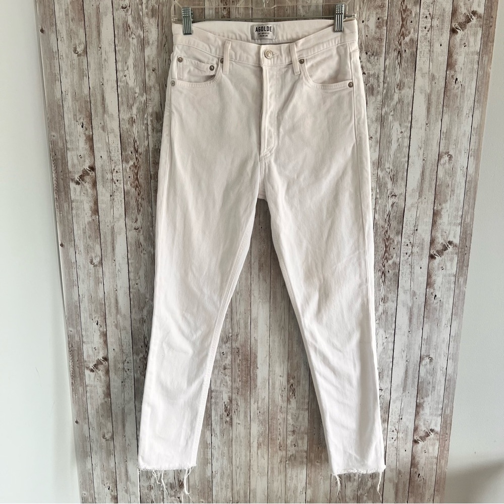 Agolde White High Rise Skinny Jeans Size 27